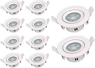 Kit 10 Spot LED Redondo Direcionável Embutir 5W Branco Quente Bivolt
