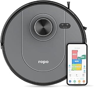 Robô Aspirador Ropo Sense com tecnologia LIDAR e interface de mapeamento na tela do smartphone