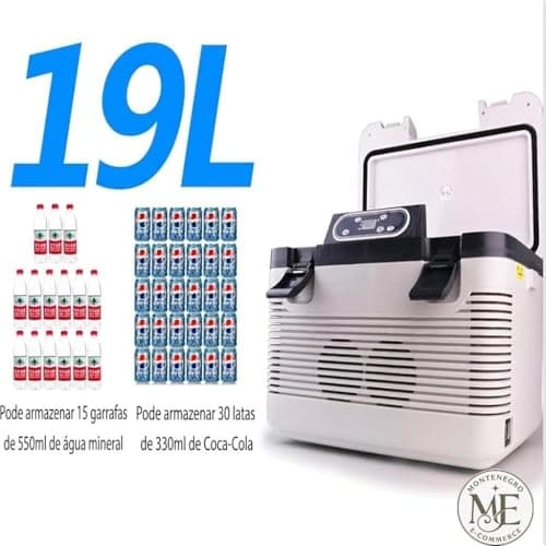 Geladeira Portátil 19L Mini Cooler 12V/220V – Frigobar Multiuso para Casa, Carro e Barco com Função Aquecer e Resfriar, Compacta e Silenciosa