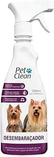 Spray desembaraçador Pet Clean 500ml para cães e gatos, branco com rótulo azul e branco.