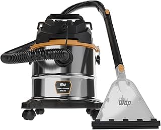 Aspirador de carpete WAP Pro 25 em aço inoxidável com acabamento preto e ouro