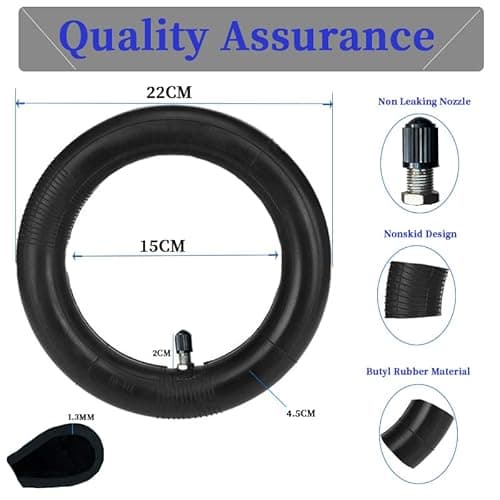 Cooryda Pacote com 2 tubos internos de scooter de 21 cm, 21 x 5 cm pneus pneumáticos para scooter, rodas de substituição de pneu de scooter elétrica de 8,5 cm, roda de pneu de borracha butílica para