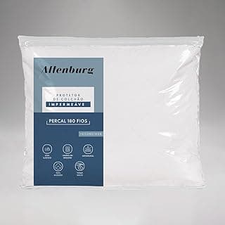 Protetor de colchão Altenburg branco com elástico antimicrobiano, impermeável, 180 fios, solteiro.