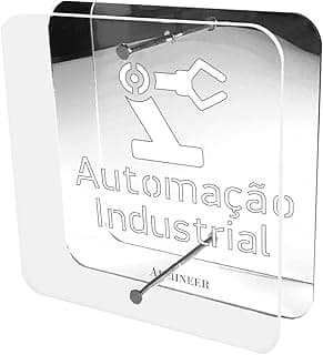 Quadro 3d Automação Industrial Escultura Símbolo Profissão Enfeite Presente Formatura Cor: Prata