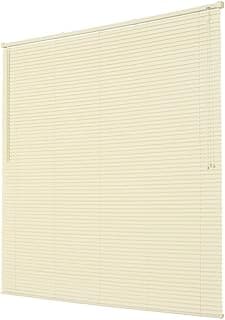 Cortina persiana horizontal de PVC com alumínio, cor bege, ideal para escritório, quarto, sala, cozinha residencial.