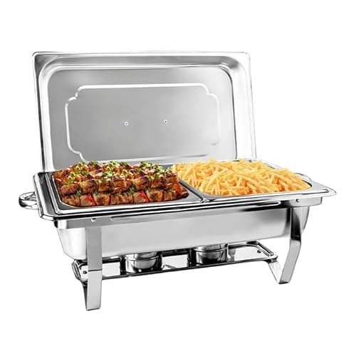 Rechaud Inox Profissional 12L - Rechaud para Buffet com 1,2 ou 3 Divisórias (2 DIVISÓRIAS)