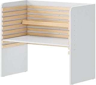 Escrivaninha Mesa Escritório Infantil e Juvenil Evolutiva wave Casatema 90cm MDF MadeiraOriginals Branco E Natural Branco/Natural