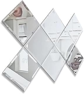 Kit Espelho Decorativo Mosaico Quadrado 20x20cm Painel - Branco