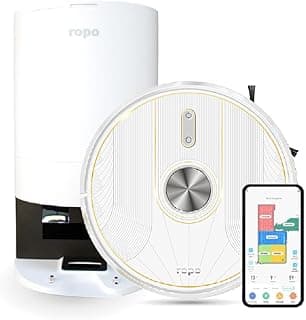 Robô Aspirador Ropo Glass 5 Pro com base autolimpante e controle por smartphone