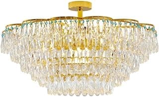 Lustre moderno italiano de cristal de luxo - Pendente ideal para sala de estar, restaurante de villa sofisticada e quarto | Zhongshan Lighting (80cm)