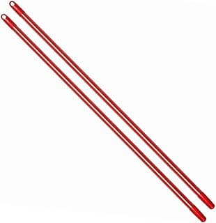Cabo Longo 1,50m de Madeira KIT 2uni Plastificado Vermelho – Super Resistente para Rodo e Vassoura