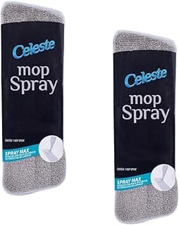 Kit 2 Refis de Microfibra para Mop Spray Celeste, fundo branco, etiqueta com detalhes