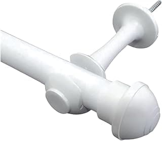 Kit haste varão metal para cortina branco 2,5m
