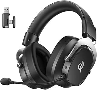 Fone de Ouvido Gamer QCY HEROAD VT200, Headset sem Fio 2,4 GHz, Driver 53 mm, Som Surround 7.1, Bluetooth 6.0, 130 Horas de Bateria, Microfone Removível, compatível com PC, PS4, PS5, Switch e Xbox