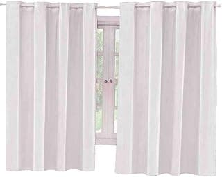 Cortinas brancas de blackout para janela, bloqueando a luz, tecido opaco, acabamento nas bordas.