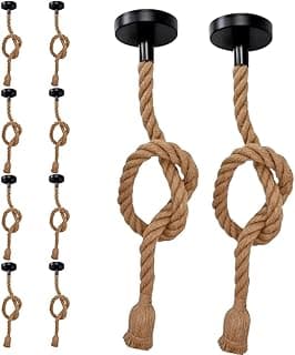 Kit 10x Pendente Luminária Corda Sisal Retrô Vintage Rústico E27 2m