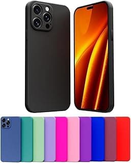 Capa de silicone aveludada para iPhone 15 PRO em preto com proteção de câmera
