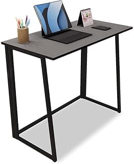 Escrivaninha Articulada Dobrável/Fixa Estilo Industrial Escritório Home Office Computador Notebook Mesa de Estudo(Cinza - Dobrável)