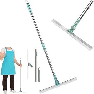 Vassoura Mágica Rodo de Silicone 50cm — Cabo Extensível de 64cm até 112cm, Rotação 180°, Puxa Água e Sujeira de Pisos, Box, Vidros e Garagem, Multiuso
