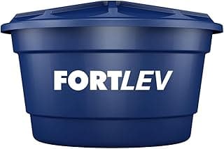 Caixa azul FORTLEV com tampa e alça, vista frontal