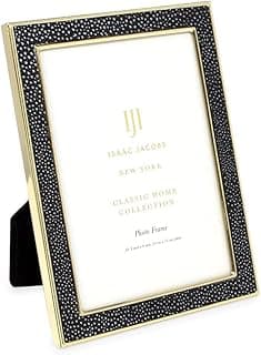 Moldura de foto Isaac Jacobs 10x15 cm com borda shagreen, ouro e preto