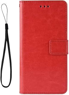 Capa de telefone vermelha com design de carteira para Xiaomi Redmi Note 9 Pro Max