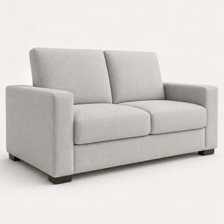 Sofá Namoradeira 160 cm 2 Lugares Sala Confortável Recepção Moderno Luxo Linho Cinza