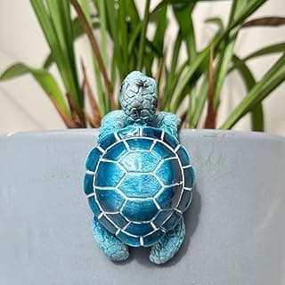Decoração de plantador de tartaruga azul em resina para vaso de plantas