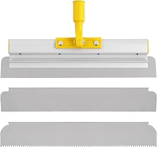 Rodo entalhado para epóxi, rodos de piso autonivelantes, ferramenta de revestimento de pintura de cimento com 3 prateleiras (45,7 cm)