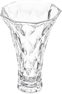 Vaso de vidro transparente com cortes em forma de diamante, LYOR, 8cm x 15cm