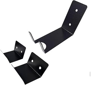 Suportes de bike para parede em aço preto, com furos para parafusos, fundo branco