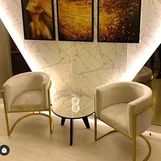 Poltrona Veludo Cadeira de Canto para Escritório e Escrivaninha, Sofa Decorativa e Banqueta para Penteadeira em Cor Única, Confortável e Resistente (BEGE ASSENTO,ROSE GOLD FERRAGEM)