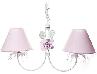 Potinho de Mel Lustre Com 2 Lâmpadas Primavera 2 Flores Quarto Bebê Infantil Menina Ros