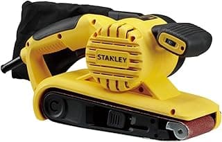 Lixadeira de fita Stanley 3 polegadas, amarela, controle de velocidade, construção, 900W, modelo SB90