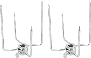 Garfos de Grelhador 4 Garras Carne para Churrasqueira Eletroplacados Aço 304 Resistentes ao Calor e à Ferrugem Fáceis Churrasco Interno Compatíveis com Hastes Espeto 0 Polegada 2 Unidades