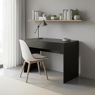 Mesa para Notebook com Gaveta Escrivaninha Pequena Moderna (PRETO)