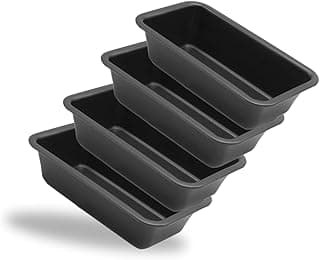 Kit de 4 formas de assadeira retangulares antiaderentes pretas para bolo inglês doce 27cm