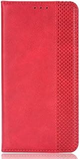 Capa flip vermelha para Xiaomi Redmi Note 9 Pro Max com textura de malha