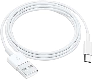 Cabo USB A para USB C branco, compatível com iPhone 16 17, para carregamento de carro.