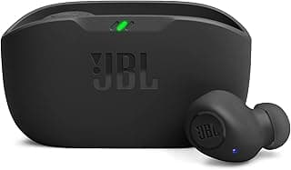 Fone de ouvido sem fio JBL Wave Buds TWS preto com caixa de carregamento