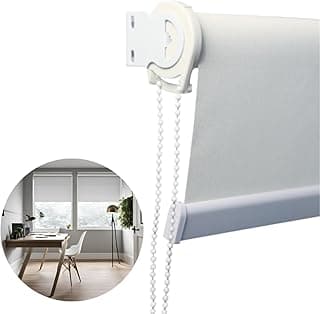 Atlas - Persiana Rolo de Tela Solar de Trama Intermediária de 3%, Tamanho de 80x160cm, Cor Off White