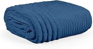 Cobertor Grosso Toque Aveludado Ultra Soft 280grs 3D Relevo Manta Macio e Quente (Casal, Toronto Azul Marinho)