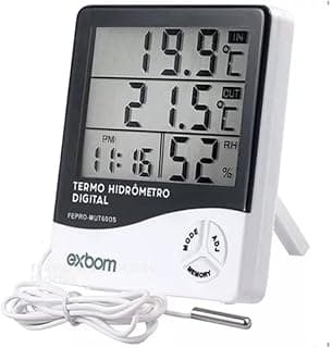 Termômetro Digital E Higrômetro Para Medição De Temperatura e Umidade Do Ar Máxima/Minima Com Relógio Digital Para Freezer Geladeira Aquario Chocadeira Empresarial Cabo Linha de Qualidade Premium