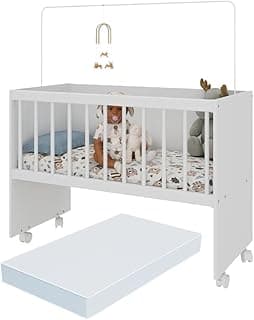 Multimóveis Berço Reborn Mp4382c com Colchão Incluso e Rodízios Branco