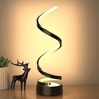 Luminária LED Espiral Moderna, Abajur Luz Quente e Fria, Touch Control, Luz Ajustável, Design Minimalista, Decorativa para Mesa