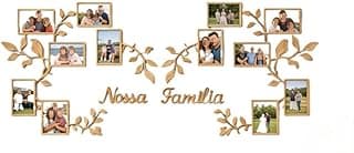 Porta-retrato de parede Nossa Família com 12 fotos 10x15cm, design moderno