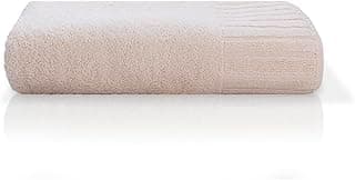 Toalha de banho rosa claro Camesa Velour Neo Clássico, macia e felpuda, em fundo branco