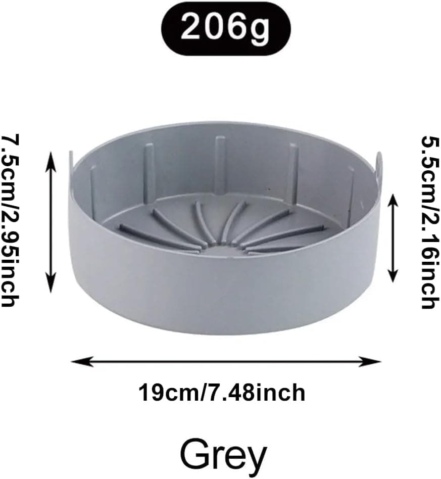 Acessório para Air Fryer Silicone Antiaderente com Alças Cinza Compatível com Forno