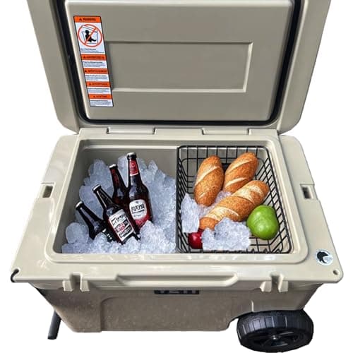 Cesta térmica com bebidas e alimentos, compatível com YETI Tundra Haul e Roadie.
