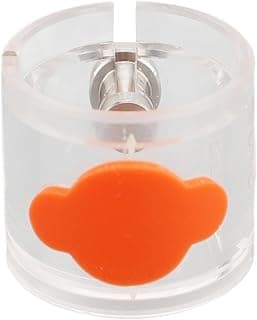 Suporte de movimento de relógio transparente com botão laranja, visão frontal